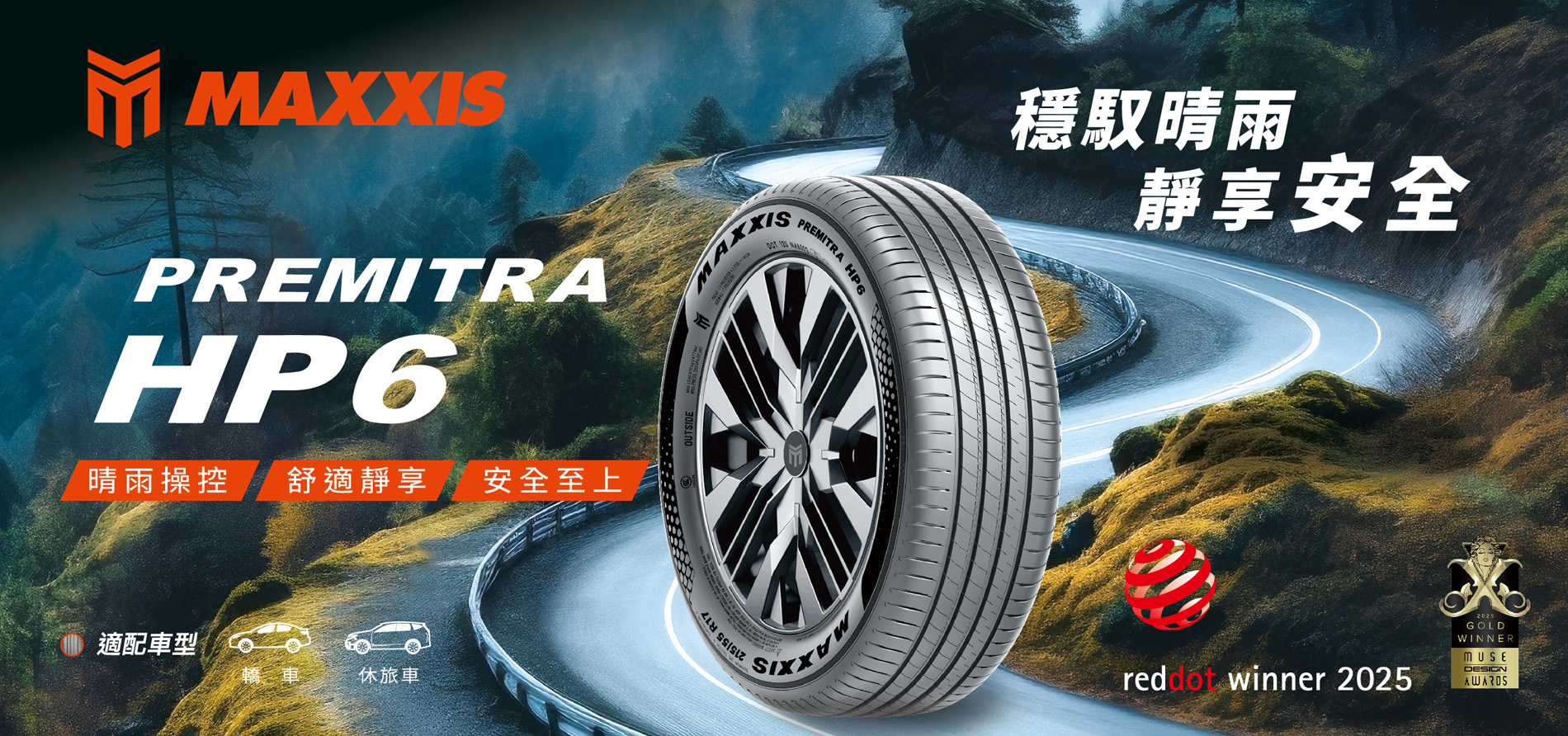 最新消息| MAXXIS 瑪吉斯PREMITRA HP6 輪胎｜穩馭晴雨靜享安全正新橡膠